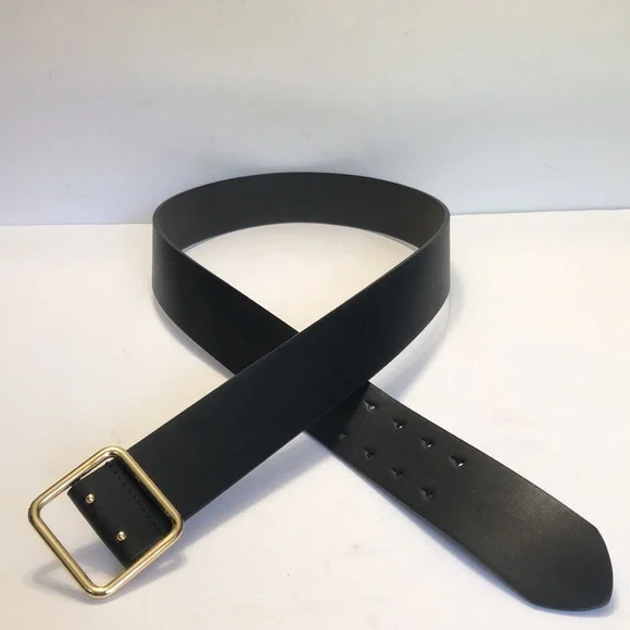 Black Gold Wide Band Vegan Leather Belt size XXL - Picture 6 of 12